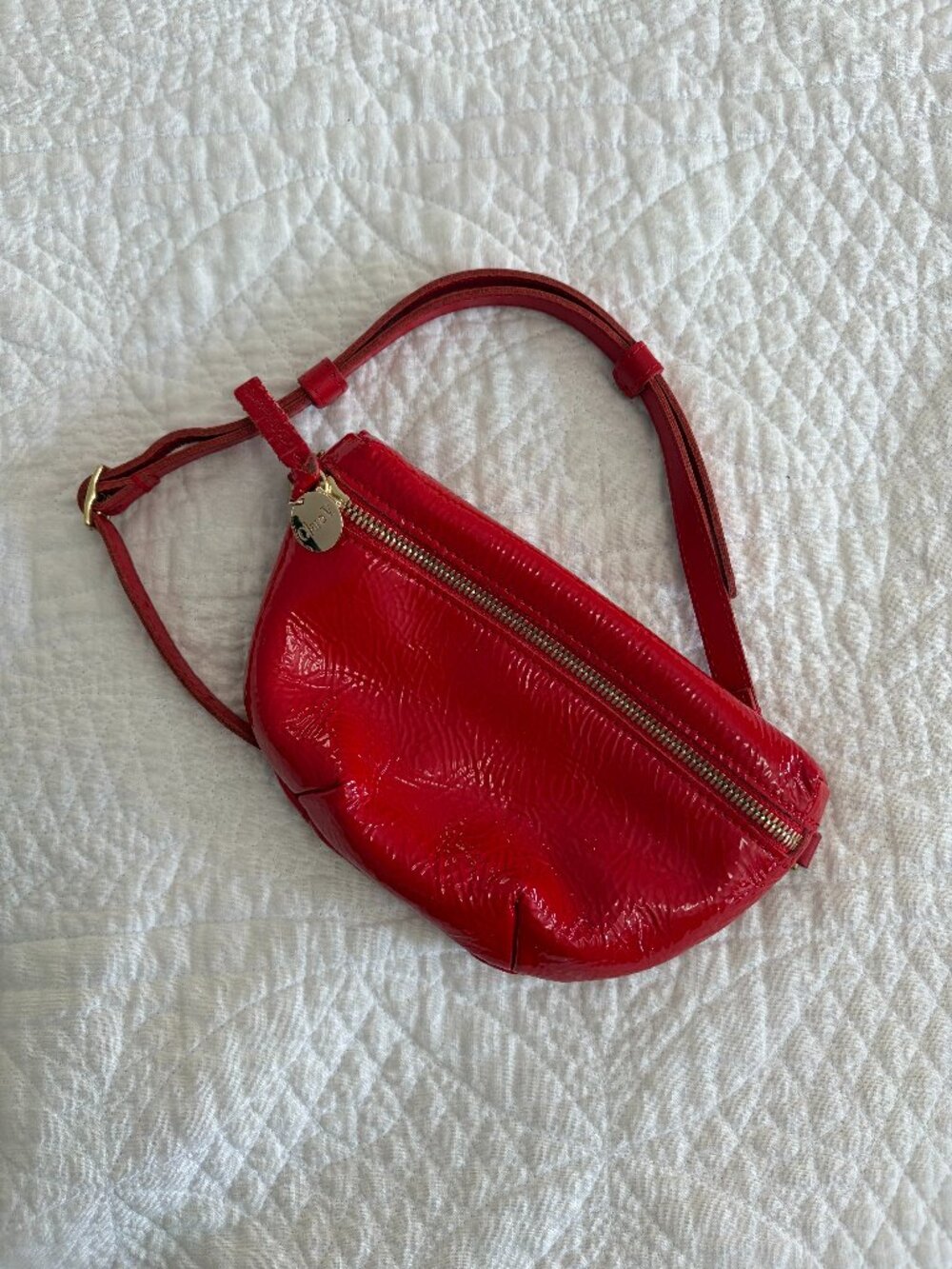 Clare V. Red Patent Petit Fanny